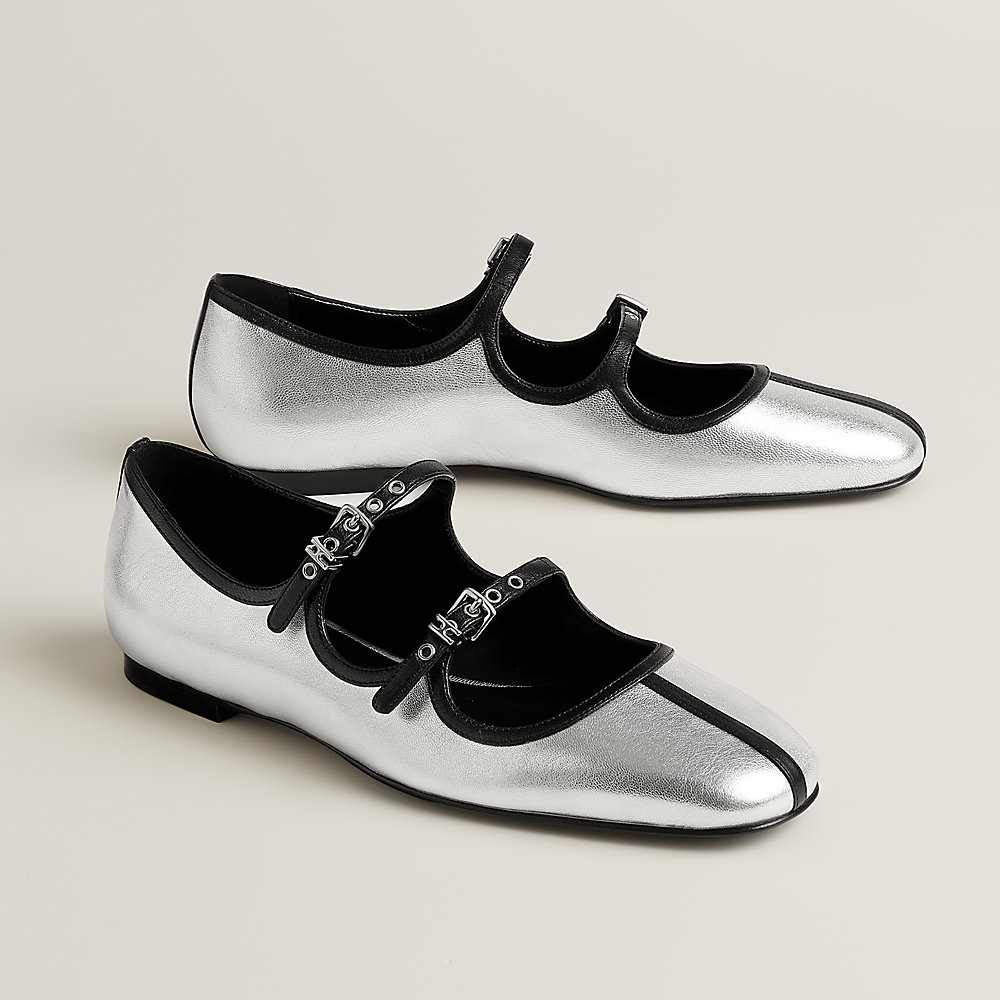 Lilia ballet flat - Grey | Hermès USA